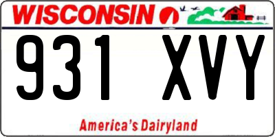 WI license plate 931XVY