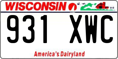 WI license plate 931XWC