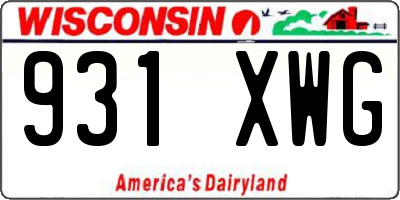 WI license plate 931XWG