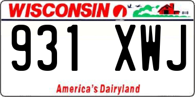 WI license plate 931XWJ