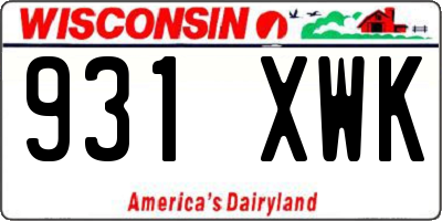 WI license plate 931XWK