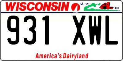 WI license plate 931XWL