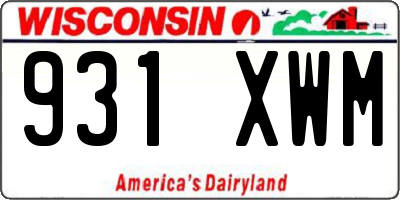 WI license plate 931XWM