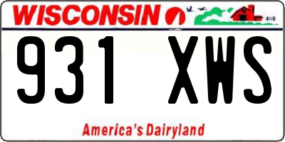 WI license plate 931XWS