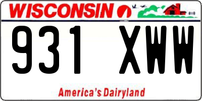 WI license plate 931XWW