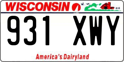 WI license plate 931XWY