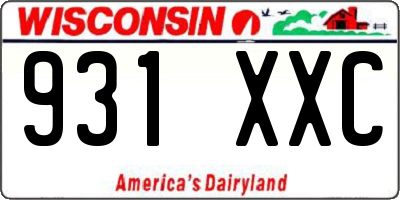 WI license plate 931XXC