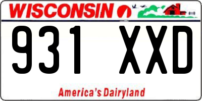 WI license plate 931XXD