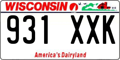 WI license plate 931XXK