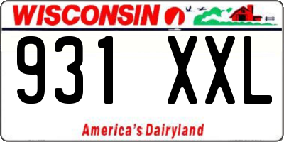 WI license plate 931XXL
