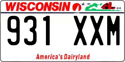WI license plate 931XXM
