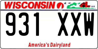 WI license plate 931XXW