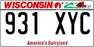 WI license plate 931XYC