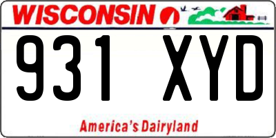 WI license plate 931XYD