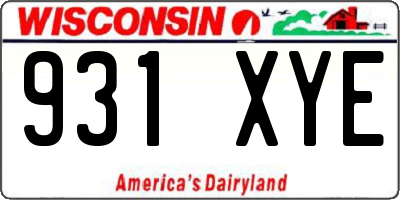 WI license plate 931XYE