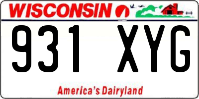 WI license plate 931XYG