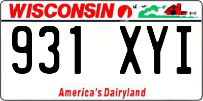WI license plate 931XYI