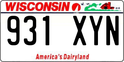 WI license plate 931XYN
