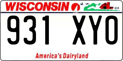 WI license plate 931XYO