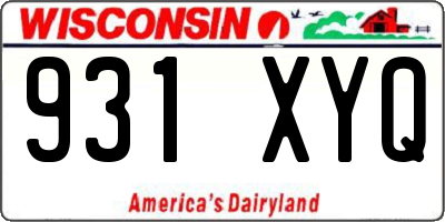 WI license plate 931XYQ
