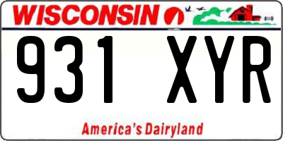 WI license plate 931XYR