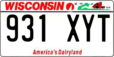 WI license plate 931XYT