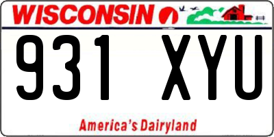 WI license plate 931XYU
