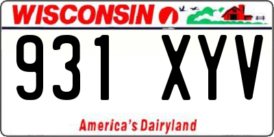 WI license plate 931XYV