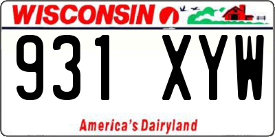 WI license plate 931XYW