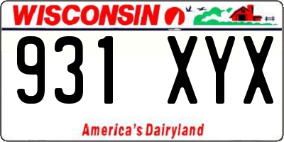 WI license plate 931XYX