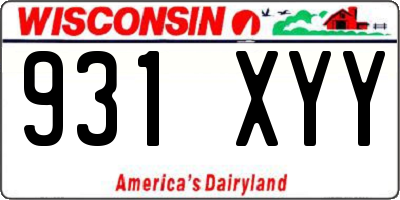 WI license plate 931XYY