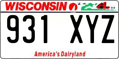 WI license plate 931XYZ
