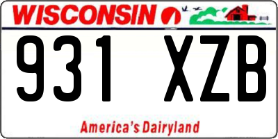 WI license plate 931XZB