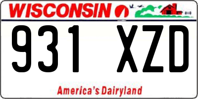 WI license plate 931XZD