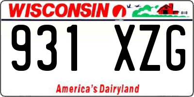 WI license plate 931XZG
