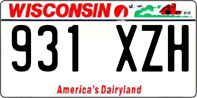 WI license plate 931XZH