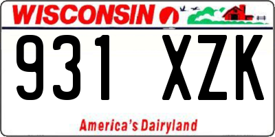 WI license plate 931XZK