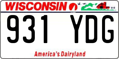 WI license plate 931YDG