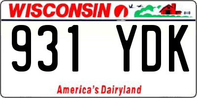 WI license plate 931YDK