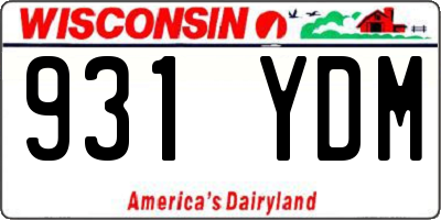 WI license plate 931YDM