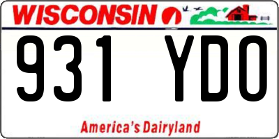WI license plate 931YDO