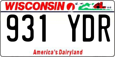 WI license plate 931YDR