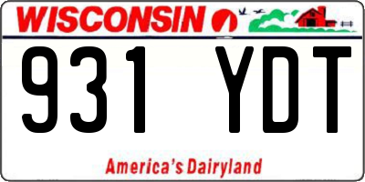 WI license plate 931YDT