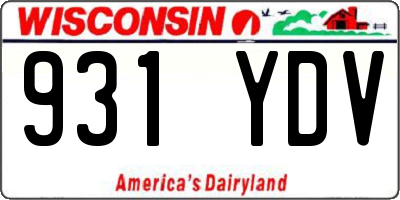 WI license plate 931YDV