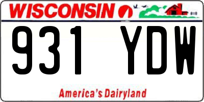 WI license plate 931YDW