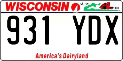 WI license plate 931YDX