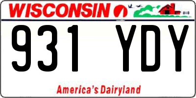 WI license plate 931YDY