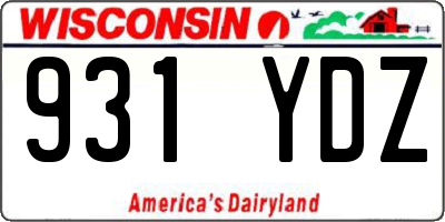 WI license plate 931YDZ