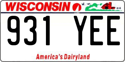 WI license plate 931YEE