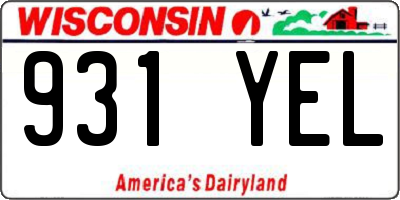 WI license plate 931YEL